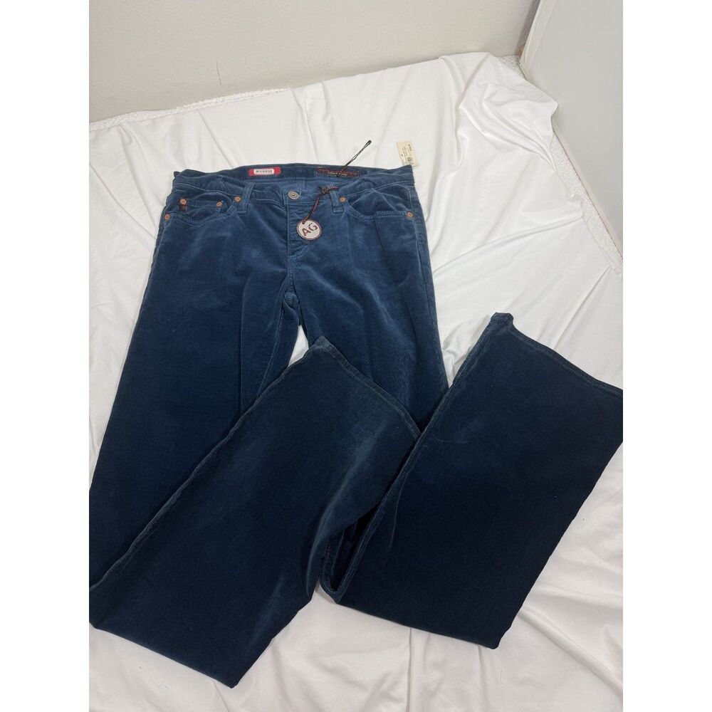 AG Adriano Goldschmied Womens 6 Navy Corduroy Flare Pants NWT Made USA Y2K